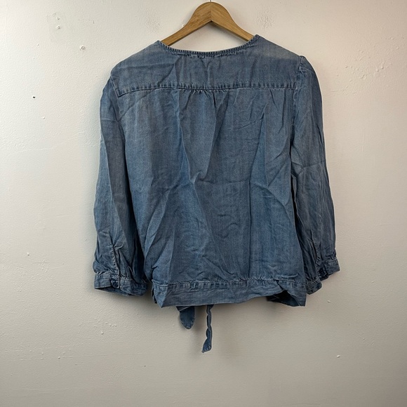 Velvet heart chambray wrap top - Picture 2 of 9